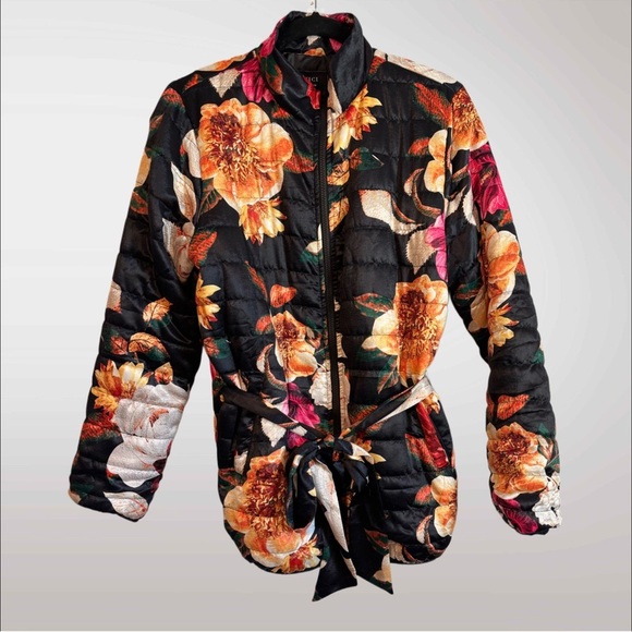 VICI Collection Floral Quilted Jacket with Tie Waist - Picture 1 of 3
